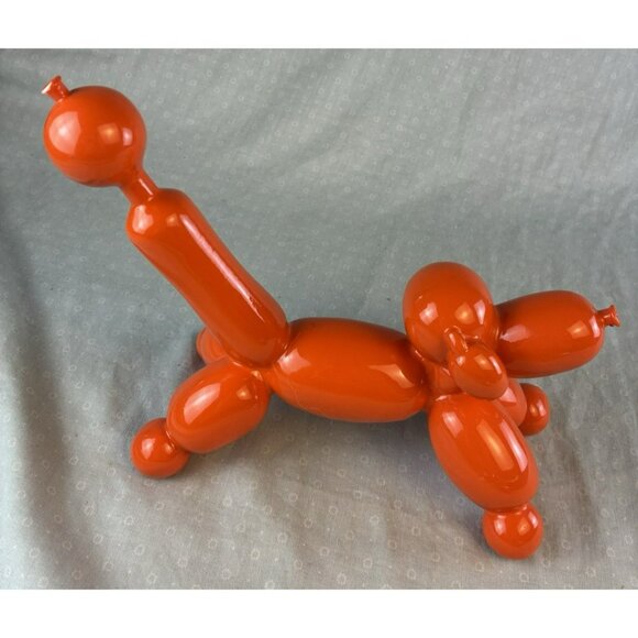 Ceramic Balloon Dog Blue Retro Pop Art Figurine Collectible Jeff Koons Style - Picture 5 of 8